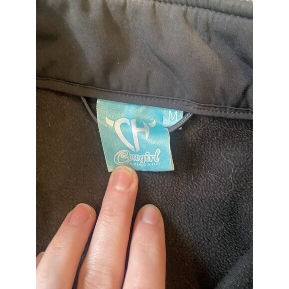 Cowgirl Hardware Women's M Embellished Cross Western Ranch Zip Up Jacket - Picture 2 of 5